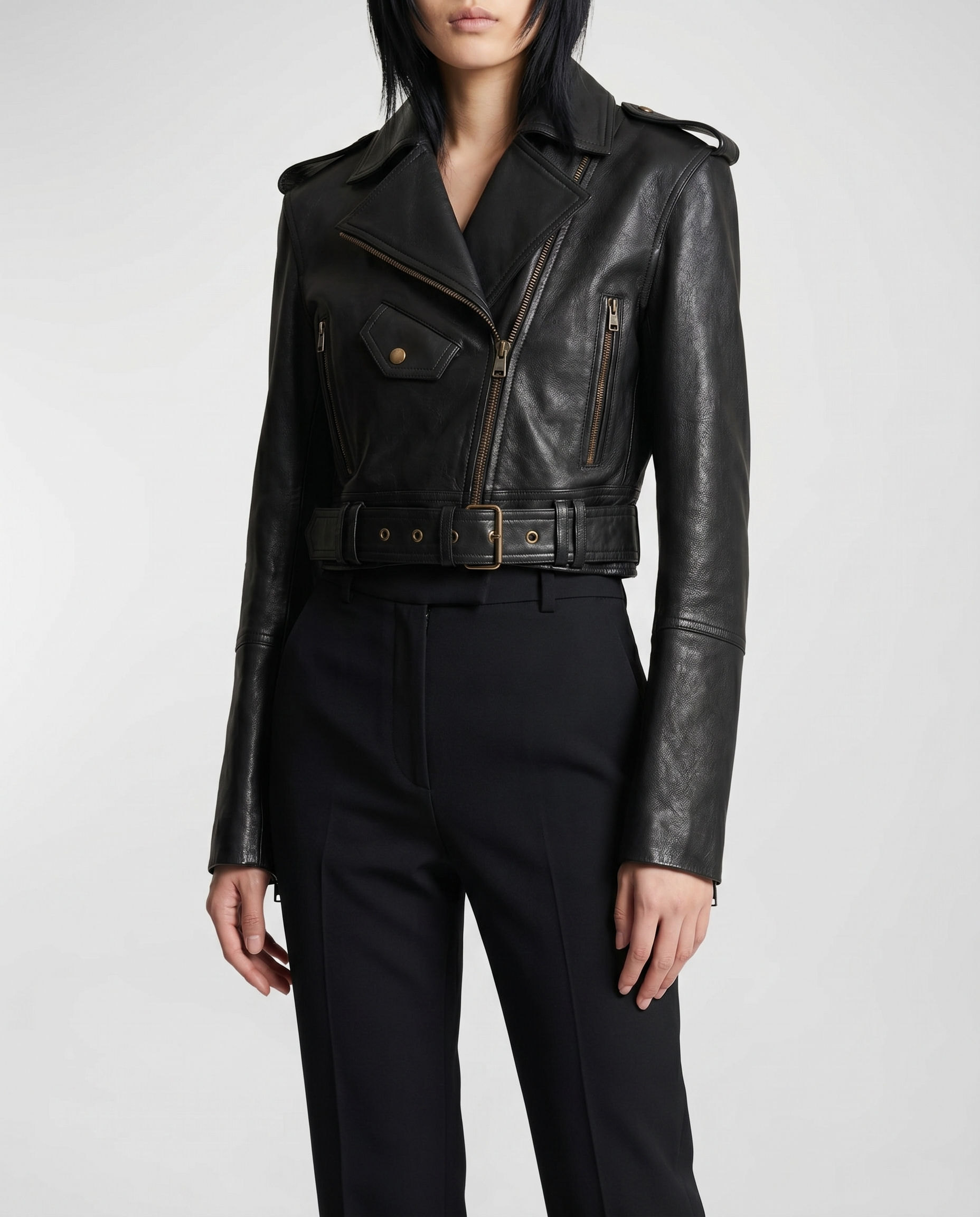 Balmain Cropped leather biker jacket – Luisa World Balmain Cropped leather biker jacket – Luisa World