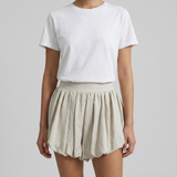 The Frankie Shop Alina linen bubble-hem shorts