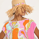 Pucci Raffia hat with printed brim
