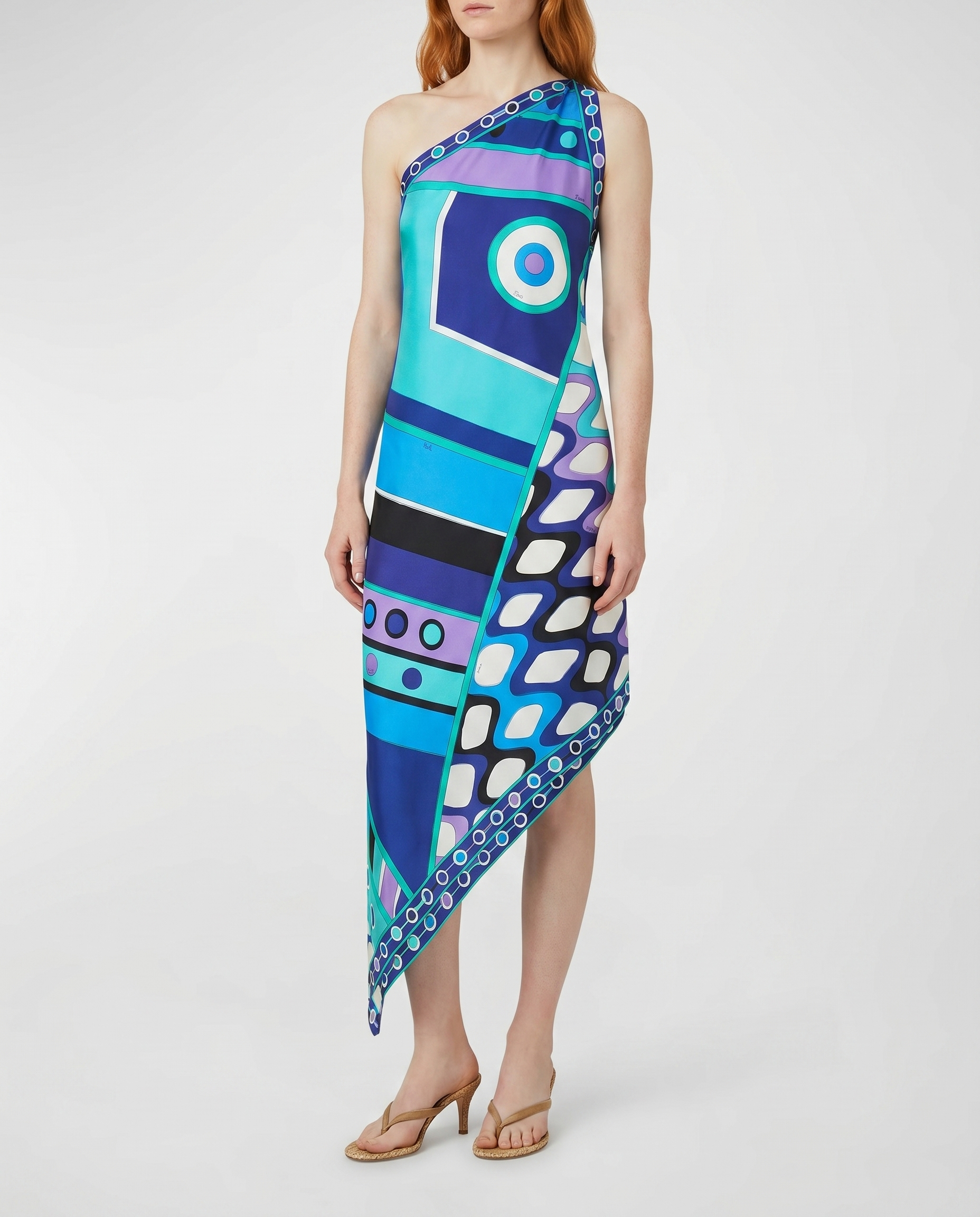 Pucci Vivara print one-shoulder silk dress – Luisa World