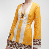 Cala de la Cruz Tessa striped linen dress