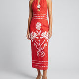 Cala de la Cruz Orly embellished cutout linen maxi dress