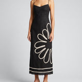 Cala de la Cruz Paloma bead-embellished linen midi dress