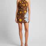 Cala de la Cruz Venta halterneck floral mini dress