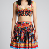 Dolce & Gabbana Carretto-print pleated mini skirt