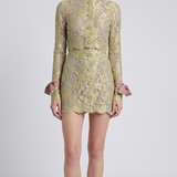 Saint Laurent Silk-trimmed lace mini dress