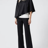 McQueen Embroidered asymmetric cape