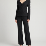 McQueen Satin-trimmed wool trousers