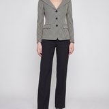 McQueen Gingham off-shoulder harness jacket