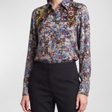Dries Van Noten Sequin-embellished printed georgette blouse