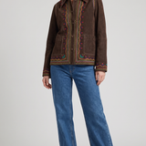 Monoki Volga embroidered suede jacket