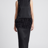 Loulou de Saison Sonia feather-trimmed dress