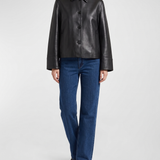 Theory boxy cuff leather jacket