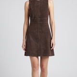 Theory suede shift mini dress