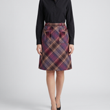 Rabanne plaid wool midi skirt
