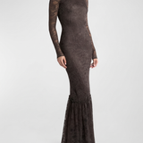Etro Long jersey dress with floral lace