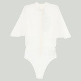 Lace cape sleeve bodysuit