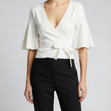 Paysan knitted-jersey wrap top