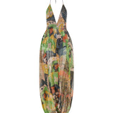 Laminated floral print jumpsuit