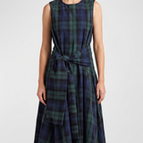 JW Anderson Checked cotton cloqué midi dress