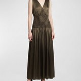 Khaite Nola smocked-waist silk maxi dress