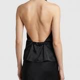 Khaite Rone satin halterneck blouse