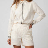 Kyr Lakis Silver star print cotton shorts