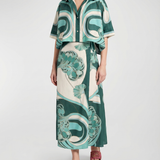 La DoubleJ Blooming Tulip Placée sarong midi skirt