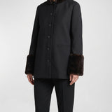 Loulou de Saison Goa faux-fur trimmed wool coat