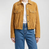 Loewe Gathered suede jacket
