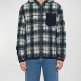 Plaid wool and linen jacket