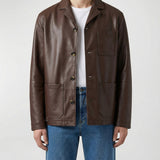 Workwear leather jacket