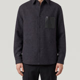 Loewe Leather-pocket wool and silk overshirt