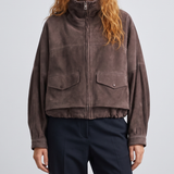 Loewe Anagram embroidered suede jacket