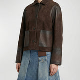 Turn-up suede jacket