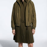 Hooded cotton-blend jacket