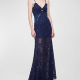 Rabanne Trompe-l'œil lace maxi dress