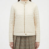 Aubrieta geometric-quilted short down jacket