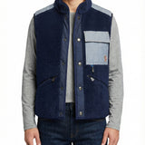 Teddy and chambray gilet