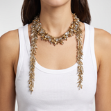 Dries Van Noten Embellished brass scarf necklace