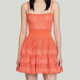 Alaïa Tiered pointelle-knit mini dress