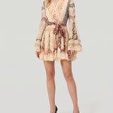 Zimmermann Valiant panelled silk wrap mini dress