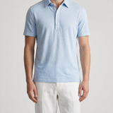120% Lino Short sleeve linen polo shirt