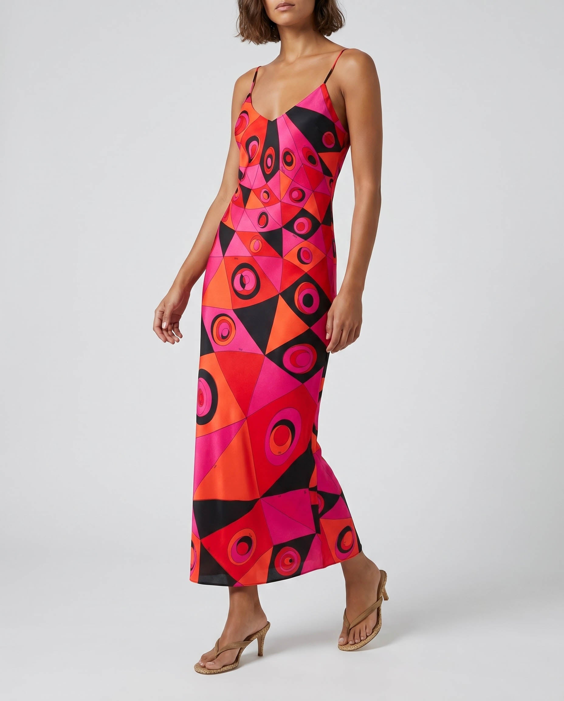Pucci Occhi print silk long dress  Luisa World