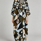 Pucci Occhi print silk kaftan with embroidery