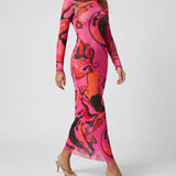Pucci Orchidee mesh maxi dress