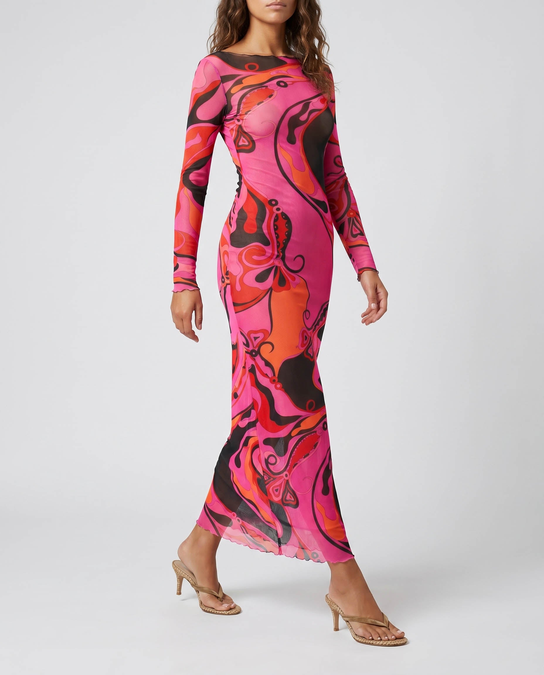 Pucci Orchidee mesh maxi dress Luisa World Pucci Orchidee mesh maxi dress Luisa World