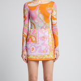 Pucci Wrap-effect printed silk twill mini skirt