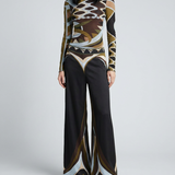 Pucci Printed silk twill wide-leg trousers