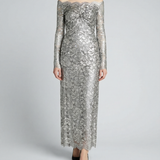 Rabanne Metallic-effect lace midi dress